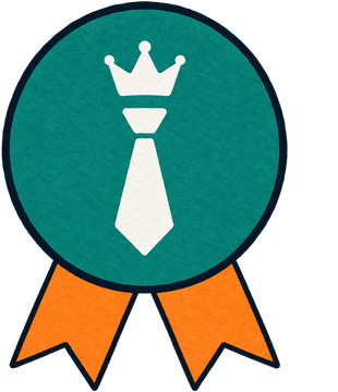 Award badge: necktie with a crown