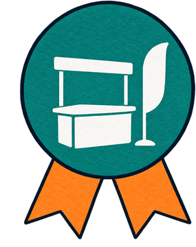Award badge: exhibition stand