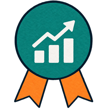 Award badge: rising chart